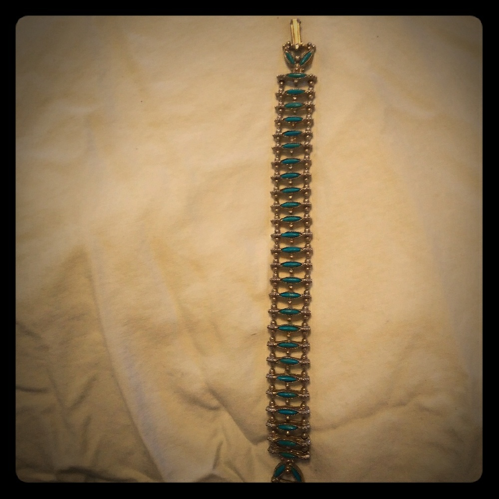 Vintage turquoise and silver bracelet.